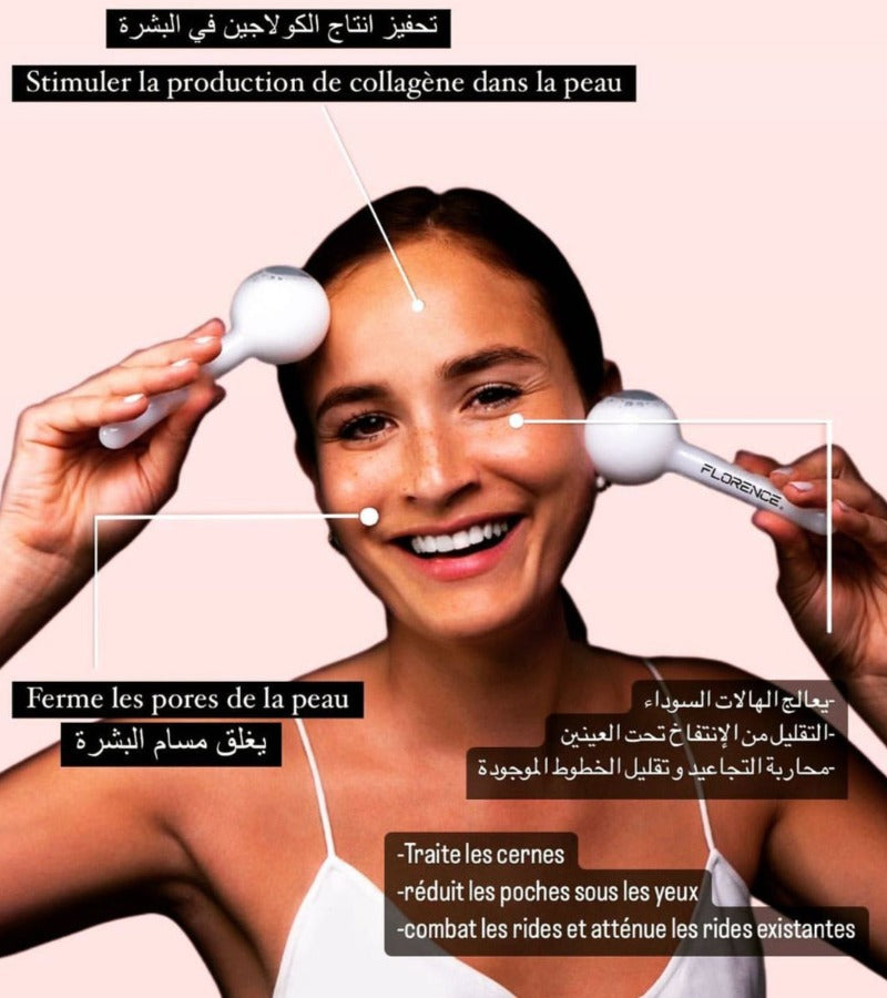 Cryothérapie Globes de glace Masseur facial - blanc